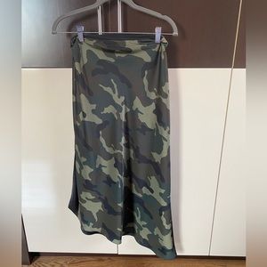 Alice & Olivia Slip Camo Asymmetrical Skirt